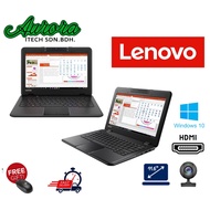 ( Termurah Laptop Windows 10 ) Lenovo 100E / 4GB DDR3 RAM / 64GB EMMC SSD / 128 - 256 GB M2 SSD / 11