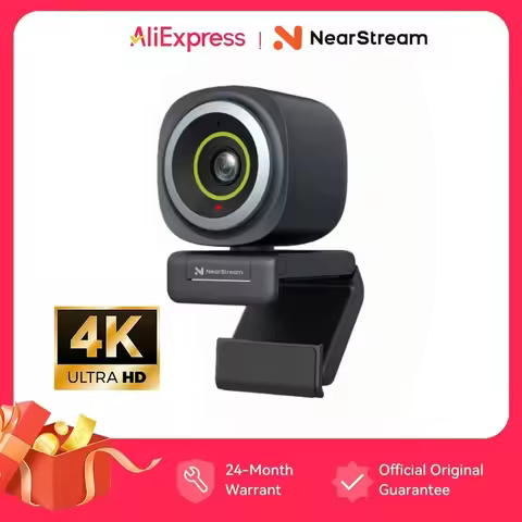 Nearstream 4K Webcam HDR 1080P@60FPS Noise Canceling Mic 45°-95°Adjustable FOV Auto Focus AI Framing