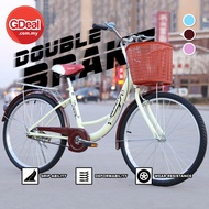 GDeal 24 Inch Classic Bike Korean Style Women Bicycle And FREE Front Storage Basket