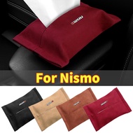 Car Suede Tissue Box Cover Easy to carry seat back accessories For Nismo Nissan Almera Tiida Juke Te