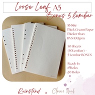 Loose Leaf A5 20 Holes 6 Holes - Fill in the A5 Clairie Nook Binder Paper