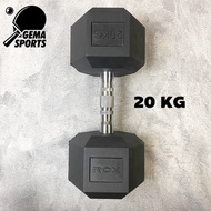 Rox 20kg Hexagonal Rubber Dumble barbell