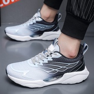 College casual sports shoes men popcorn soft sole breathable mesh surface flying woven running shoes large size 48 fashion shoes
