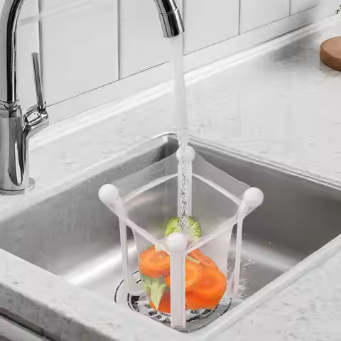 Mesh Bag Drainer Basket Mesh Sink Strainer Bags Sink Garbage Strainer Kitchen Sink Filter Rack Sink 