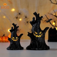 [WUSISI] Halloween Decoration Ghost Tree Led Night Glow Ghost Lantern Ghost Face Tree Stump Lantern 
