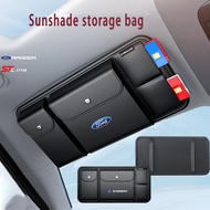 Ford Car Sunshade Storage Bag Multifunctional Glasses Clip Clip Leather Storage Bag For Ford Ranger 