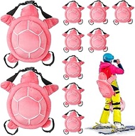 Leyndo 10 Pcs Turtle Ski Protective Gear Set Cute Turtle Butt Pads Knee Pads Elbow Pads for Snowboarding 3D Tortoise Cushion for Adult Skiing Snowboarding Scooters Roller Skating (Pink)