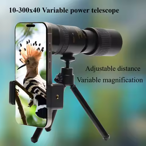 Zoom monocular telescope 10-300x40 zoom phone camera, high-definition telescope, essential for mount