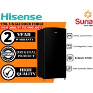 (Free Delivery Kedah,Penang &amp; Perlis)Hisense 170L Single Door Refrigerator  Peti Sejuk1 Pintu 冰箱 RR198D4ABM (Black)