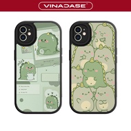 IPhone 11/11 Pro Max/12 Pro Max/14 Pro Max/15 Pro Max/16 Pro Max Green Dinosaur Leather Case