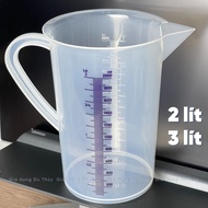 Ml measuring cup with capacity of 2 liters - 3 liters of transparent PP plastic with bold and clear 