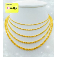 916 GOLD HOLLOW STRING NECKLACE/RANTAI LEHER KOSONG EMAS 916-106Q138