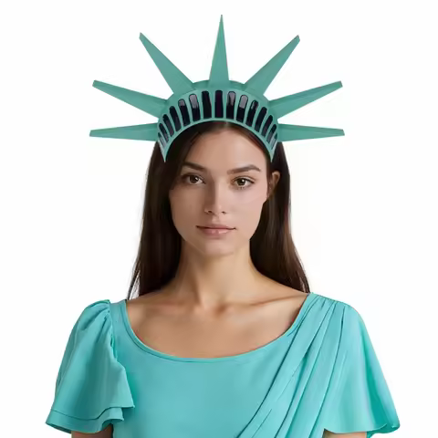Luminous Freedom Statue Headband Masquerade Party Torch Statue of Liberty Props Photography Prop Cos