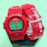 G SHOCK BAPE RED DW6900 Jam Tangan CRAZY COLOR DIGITAL SPORTS WATCHES BAPE RED