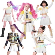 -JINN-KPOP DEMON HUNTERS Cosplay Costume RUMI ZOEY MIRA Outfit Black/White KPOP Stage Performance Ou