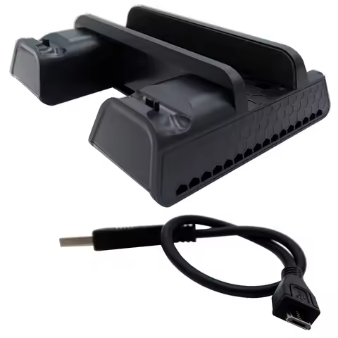 XRHYY Black Multi-function Vertical Cooling Stand Cooler With Dual USB Charger Dock Station For PS4 