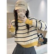 Women's Striped Sweater - Loose Fit Fall Top