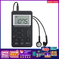 [sgstock] Geva Personal AM/FM Pocket Radio Portable, Mini Digital Tuning Walkman Radio with Rechargeable Battery, Earpho