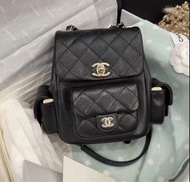 減價❗️Chanel 23k duma backpack black small 雙肩包 黑色 背囊 背包 小號 細號 荔枝牛皮 ～ 25bag hobo 飯盒包 lp 25k 26c 26p 26s