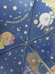 （太子交收，不交換，不議價）Line friends 熊大兔兔 Brown Cony 縮骨傘 雨傘 輕身 星夜 滿天星 深藍色 umbrella （公仔手柄）