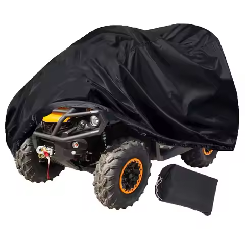 Outdoors ATV Cover Waterproof Windproof 4 Wheeler Quad Bike Storage Cover Black All Weather Protecti