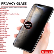 for Huawei P50 P50E P40 P30 Mate 50 50E Nova 10Z 10 9 8I 8 Y90 Y70 Y60 SE Pro Plus / privacy blue light tempered glass phone Screen Protector