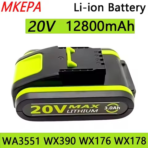 20V 12.8Ah lithium battery for Worx lpega WA3551 WA3551.1 WA3553 WA3641 WG629E WG546E WU268 WX678 WX
