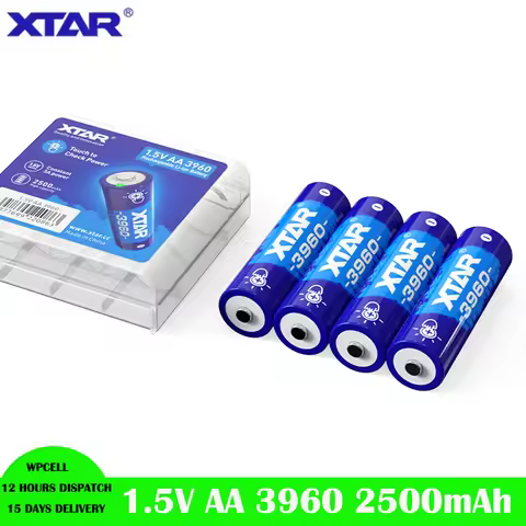 Original XTAR 1.5V AA 3960 2500mAh Rechargable Li-ion Battery Max 3A Discharge Touch To Check Power 