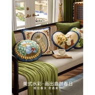 Fanju Attitude Purple Rhyme American French European Light Luxury Living Room Sofa Pillow Back Cushi