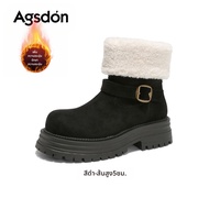 Agsdon | รองเท้าบูทหิมะ Ugg ขนฟลีซอุ่นสำหรับฤดูหนาว