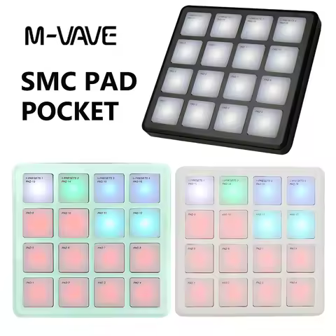 M-VAVE SMC-PAD POCKET Wireless Bluetooth MIDI Drum Pad Controller |16 Strike Pads|Velocity Sensitive