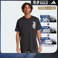 adidas วิ่ง เสื้อยืดพิมพ์ลาย Running One More Mile ผู้ชาย สีดำ KC2376