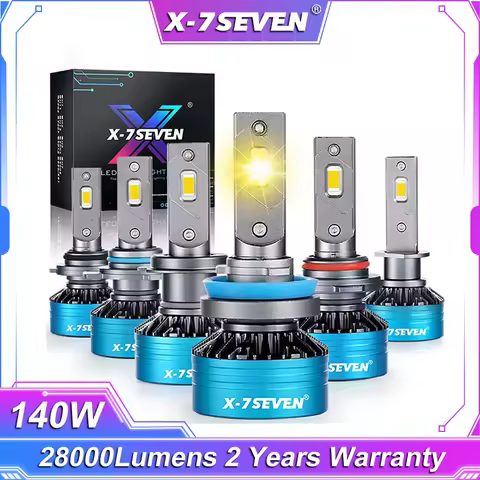 X-7SEVEN X-Apollo Yellow Light 140W 28000LM 3000K LED Headlight Bulb For Car 9004 9005 9006 9007 H1 