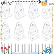 OLINI 8PCS Window Blind Brackets, with Screws Transparent Mini Blind Brackets, Portable Univerasal D