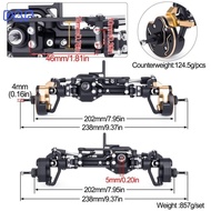 【D&F】For  Capra 1/10 RC Crawler- Aluminum Front Rear Axle Portal Axlefor Kit-4WS 50°+ Steering& Low 