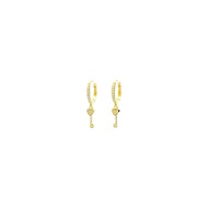 My Juvel 14K Gold Plated 925 Sterling Silver La Clé Huggies Gold Earrings Anting Anting Accessories 