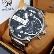 Men's Watch BIG Size DL DZ7313 DZ7888 Mr. Da**y 2.0 4Time Chronograph Black Dial Silver Steel
