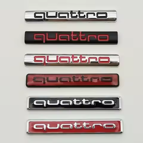 3D Metal Logo Quattro Sticker Car Emblem Badge For Audi A1 A2 A3 A4 A5 A6 A7 A8 8P B6 B7 B8 Q2 Q3 Q4