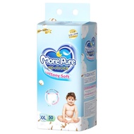 More Pure 50pcs Baby Lampin Pakai Buang Baby Diaper Pants Tape Premium Baby Diaper M-XXL