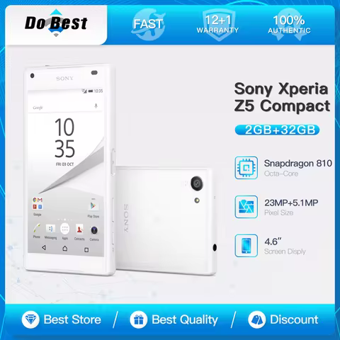 Sony Xperia Z5 Compact E5823 SO-02H 4G LTE Mobile Phone 4.6'' IPS LCD 2GB RAM 32GB ROM Snapdragon 81