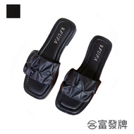 Fufa Shoes [Fufa Brand] Flat-Toed Broadband Crinkle Slippers Brand Lightweight Women's Flip-Flops Outing Outdoor