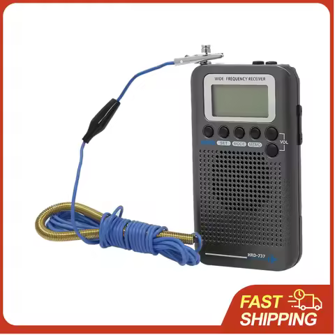 HRD-737 Portable Full Band Radio Aircraft Band Receiver FM/AM/SW/ CB/Air/VHF World Band with LCD Dis
