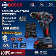 BOSCH Cordless Drill Impact Drill Electric Cordless Hammer Drill Screwdriver Batteri Drill Set Mesin