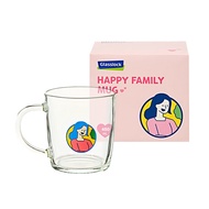 Glasslock 亲子杯一家三口四口杯子喝水个性家庭水杯一人一杯玻璃杯 妈妈款