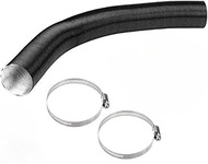 Qikaide Flexible Aluminum Foil Heater Duct Pipe 200CM 6.56FT with 2 Stainless Steel Hose Clamps for