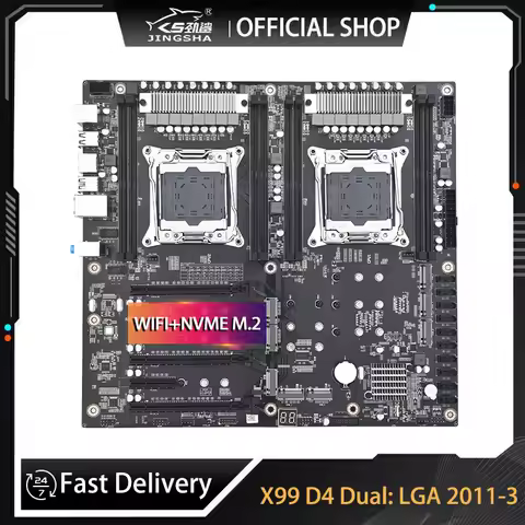 JINGSHA X99 D4 Dual Motherboard Socket LGA 2011-3 Motherboard 10 SATA Port For Chia X99 Placa Mae Su
