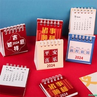 Outwalk 2024 Inspirational Text Mini Table Calendar Desktop Table Calendar Decoration Student Calendar Annual Calendar Clock In Plan Book