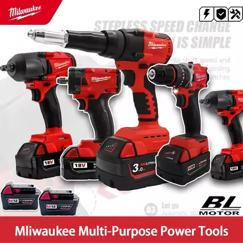Milwaukee Brushless Cordless Electric Impact Hammer Drill Angle Grinder Electric Circular Saw With18