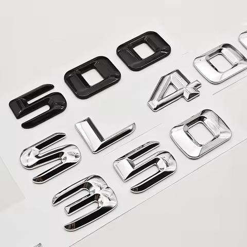 3D ABS Car Letters Badge Sticker Rear Trunk Logo SL350 SL400 SL500 Emblem For Mercedes Benz SL350 SL