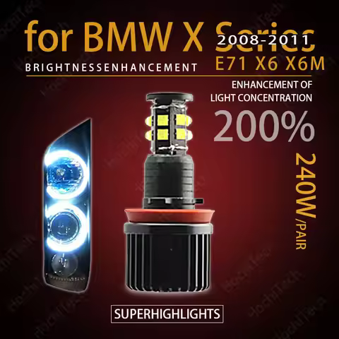 for Angel Eyes 120W h8 Super White 6000k Ring LED Light for BMW 2008-2011 X Series E71 X6 X6M (Pre-L